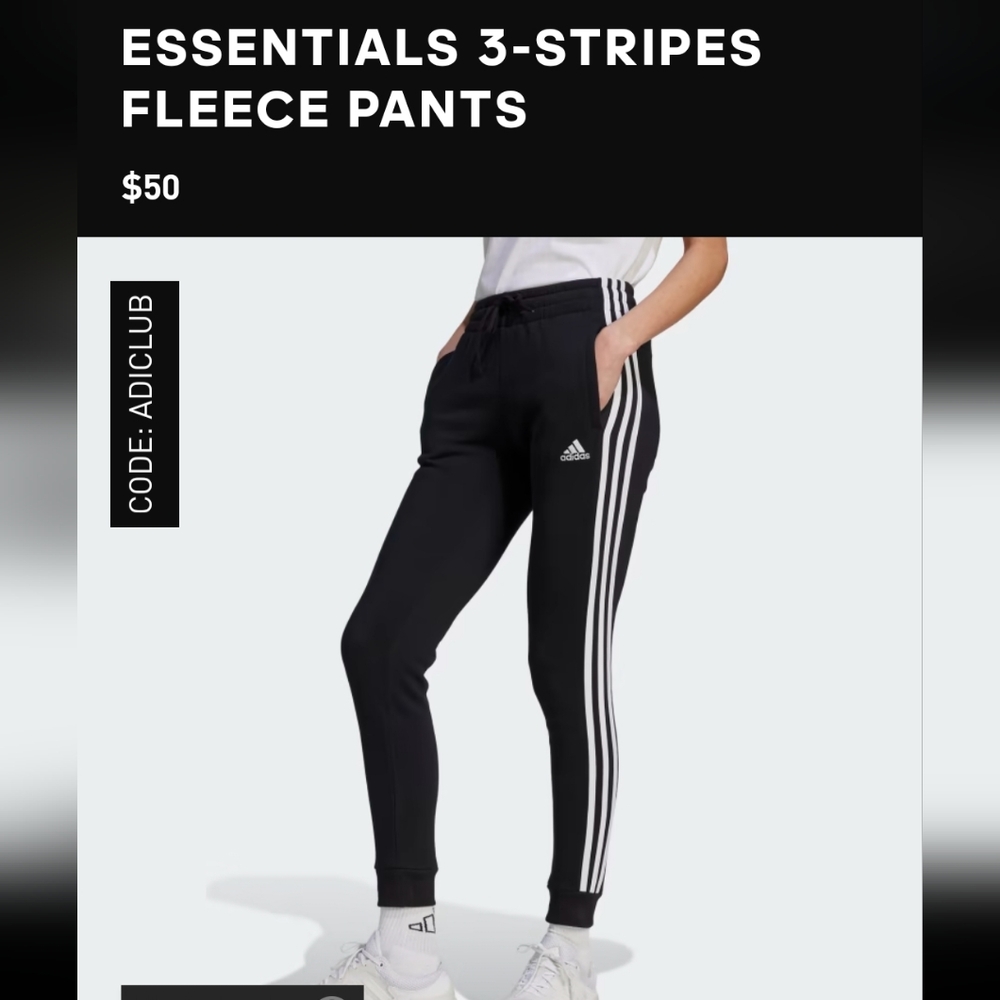 Essentials 3 stripes fleece pants - Picture 1 of 7